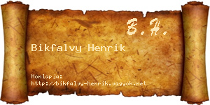 Bikfalvy Henrik névjegykártya